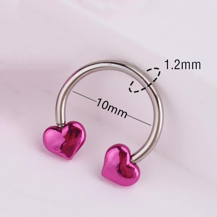 Heart Pearl Nose Rings Pointed Cone Love Lip Pierced Horseshoe Ring Skull Butterfly Nose Septum Piercing Earrings Tragus Jewelry