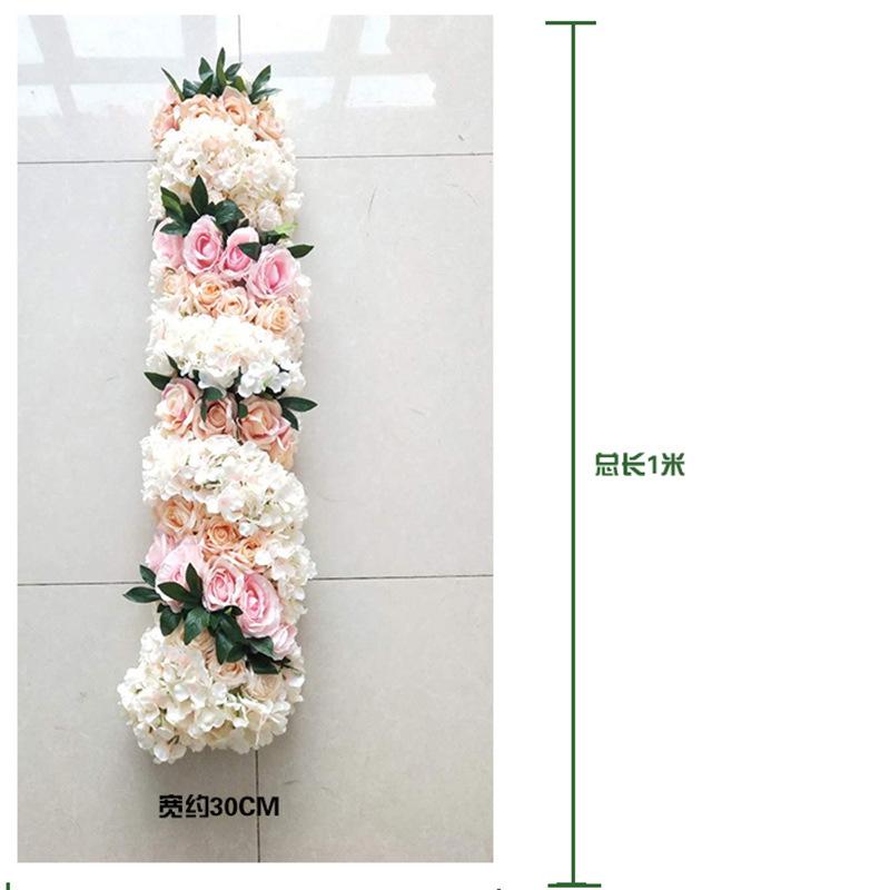 1 Meter Long Flower Row Wedding Runway Road Lead Arch Wedding Simulation Flower Row Flower Wedding Supplies Rose Fake Flower