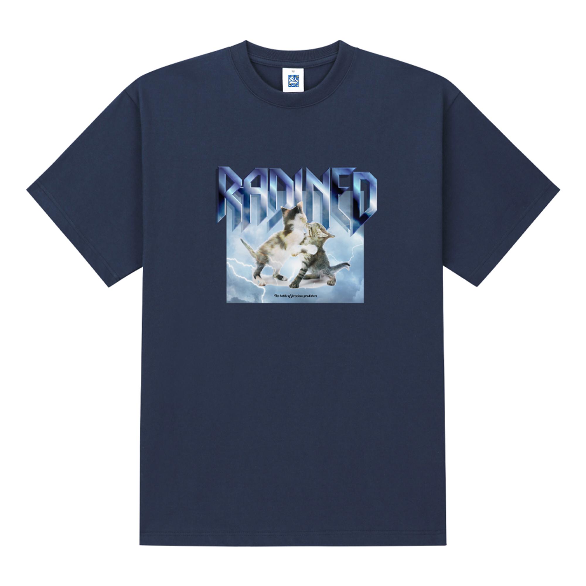 Radineo Cat And Punching Navy Short Sleeve T-Shirt L
