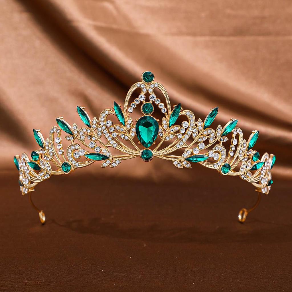 Tuanming Korean Rhinestone Crown: Elegant Princess Headdress for Weddings and Photography.
