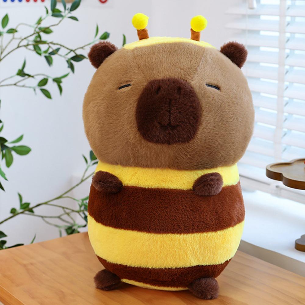 Cartoon Capybara Plush Toy Cos Bee Capibara Fluffty Doll Cute Capybara Plushies  Christmas Toy