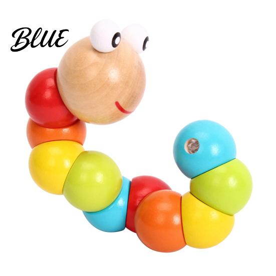 Toddler Caterpillar Toy Kids Wooden Bead Toy Educational Twisting for Fine Motor Skills Number Color Preschool Learning Toddlers Early Development