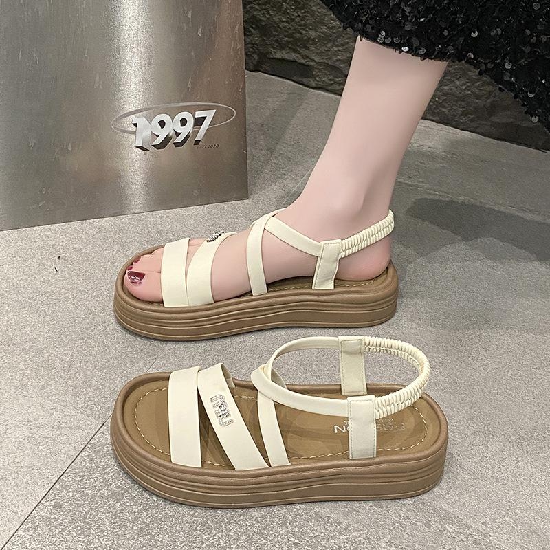 Non-slip Thick-soled Internet Celebrity Cool Slippers Women's Summer New Soft-soled Versatile Casual One-word Slippers Women's Beach Shoes V