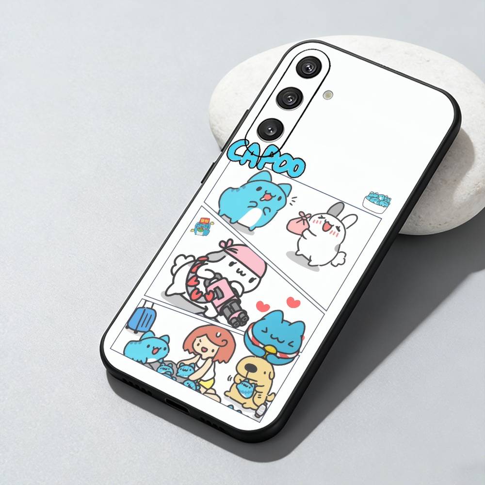 Cute B-Bugcat CapooS Phone Case For Samsung Galaxy A73,A72,A71,A70,A52,A51 Others Soft Black Cover