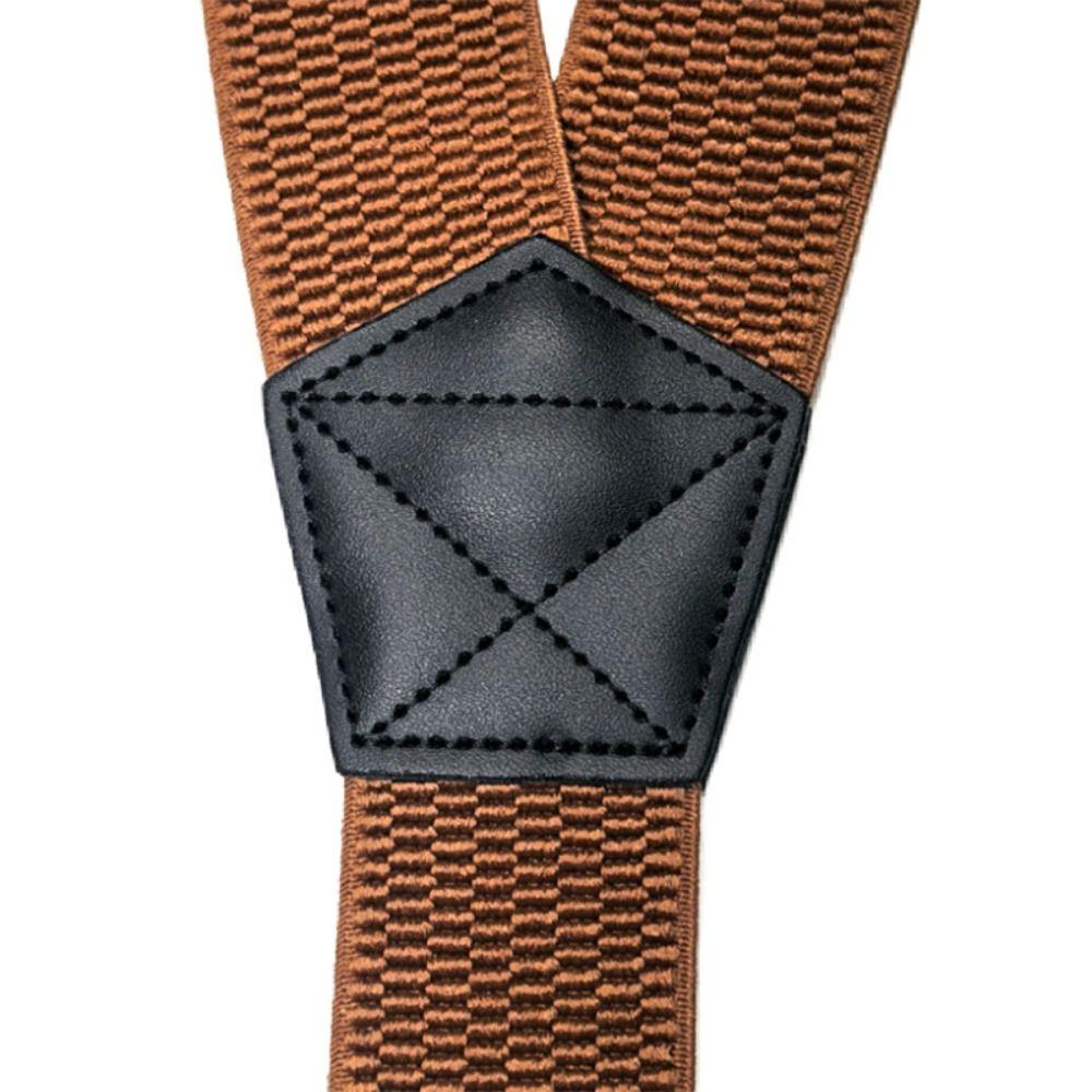 Heavy Duty Work Suspenders 3.8cm Wide with 3 Gripper Clasps Y-Type Suspenders Anti-slip Retro Adjustable Suspenders
