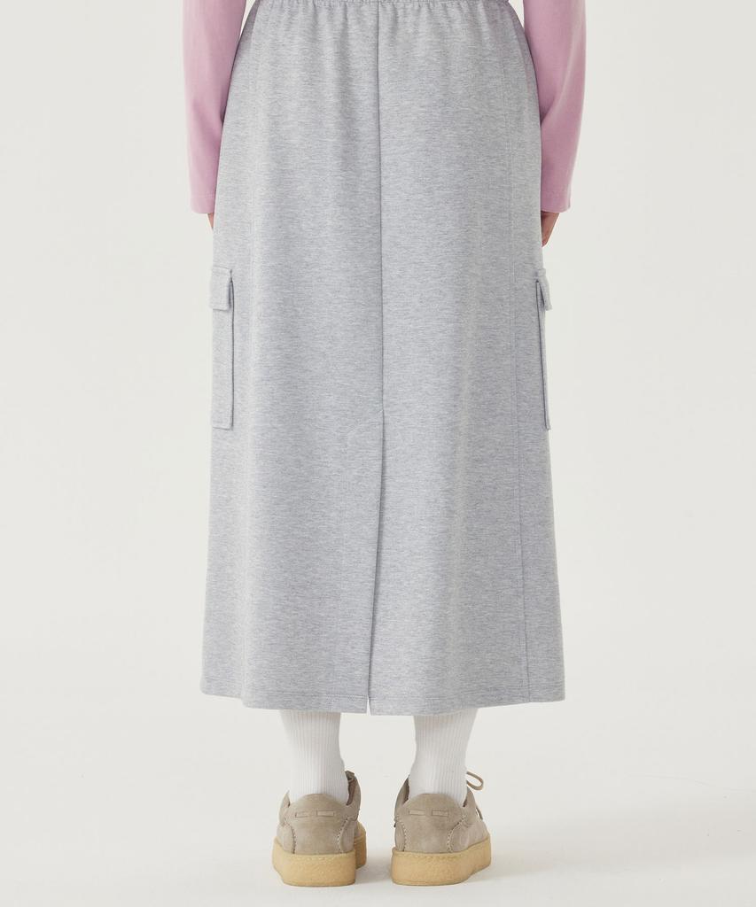 Covernat Woman Sweat Cargo Skirt Melange Gray