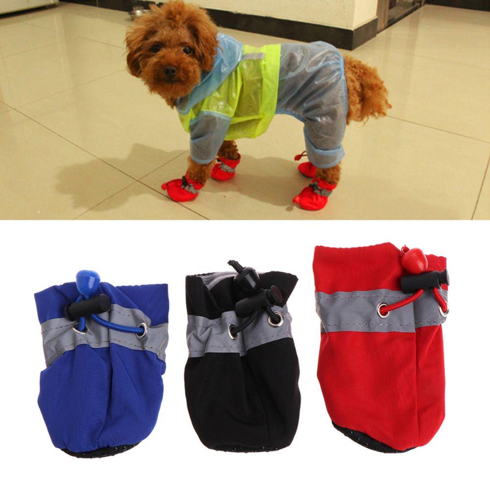 4pcs New Protective Fashion Dog Shoes Puppy Warm Boots Waterproof Anti-slip Footwear