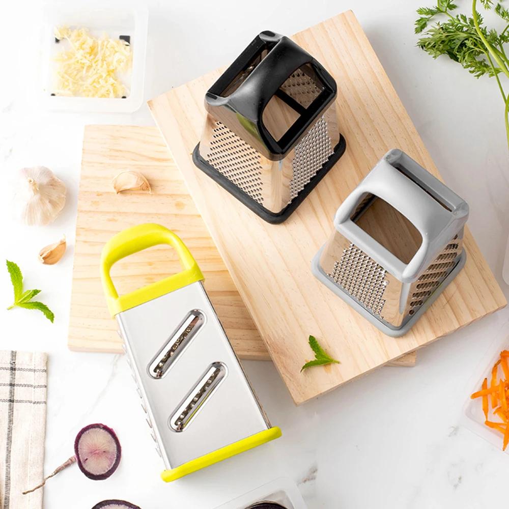 Four-Side Box Grater Cheese Grater with Container Stainless Steel Multipurpose Slicer for Vegetable Cutter Kitchen Accessorie