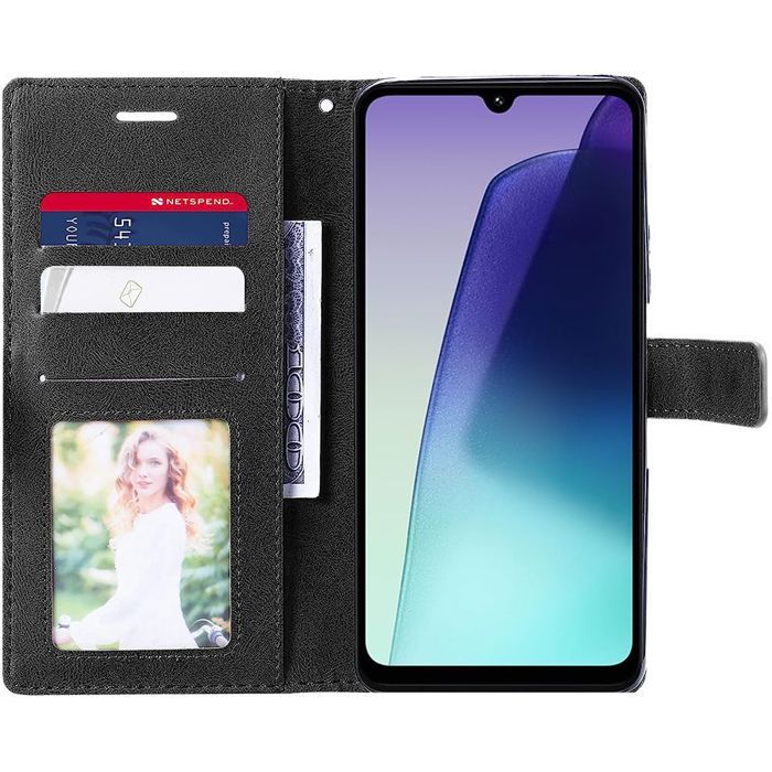Coque Silicone - E.F.CONNECTION - Pour Xiaomi Redmi 14C - Bicolore Bleu Foncé/Noir - Anti-Rayures - 360 Degré