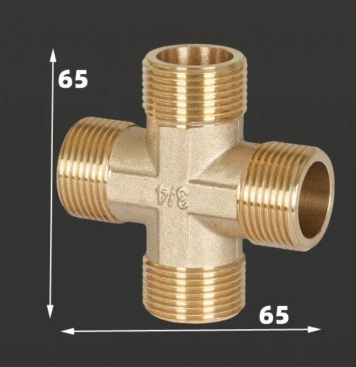 1/2 Zoll 3/4 Zoll 20mm 25mm Gewinde Vierwege-Verbindungspunkt Dreiwege-Kreuz Vierwege-Wasserrohr-Verbindungsstücke Messing Rohr Antik