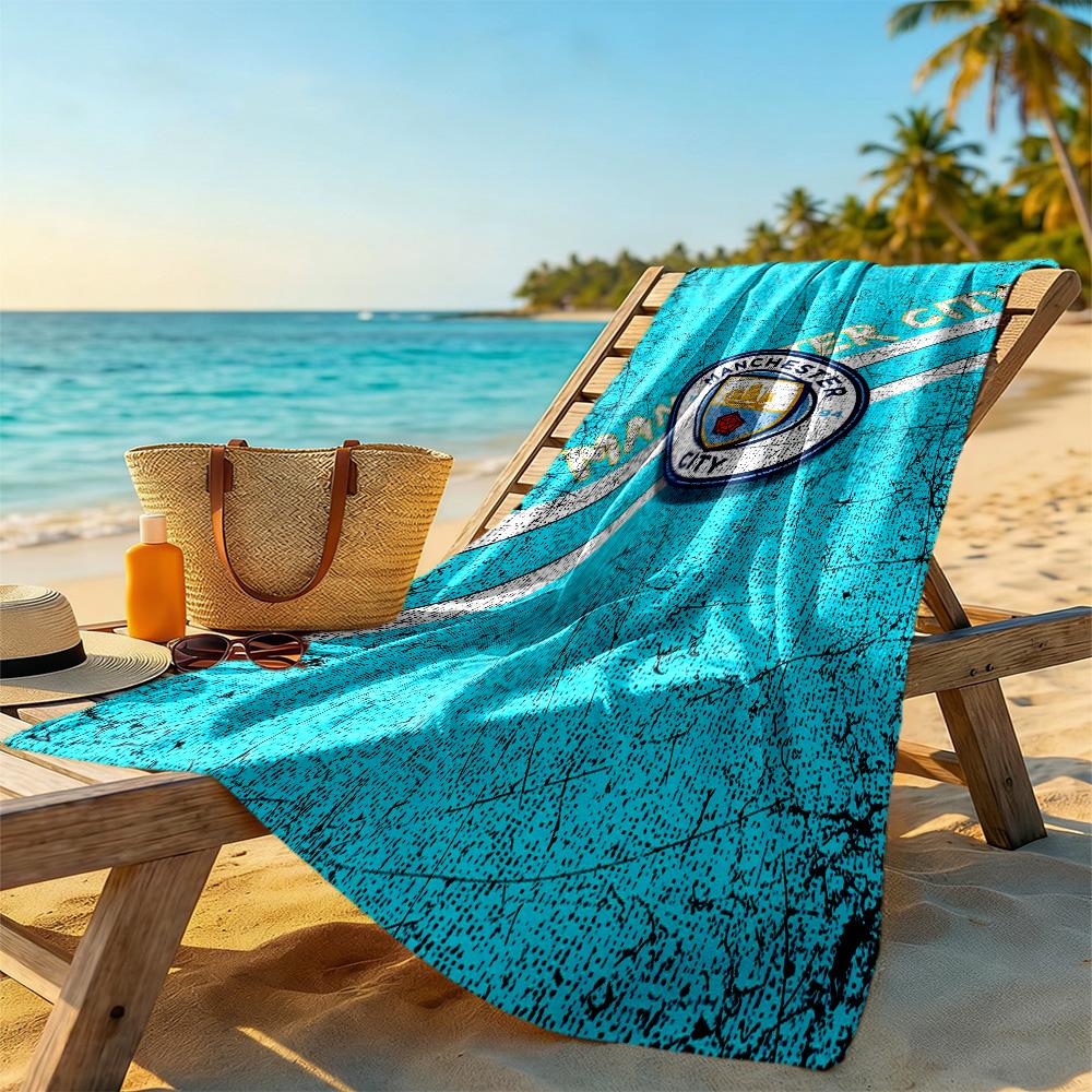 Manchester City Fc Fans Beach Towel High Absorbency & Quick-Dry Comfortable Lightweight
