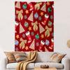 Christmas Patterns with Bow and Stockings Patterned Tapestry Decorative Wall Hanging, Home Bedroom Living Room Decor