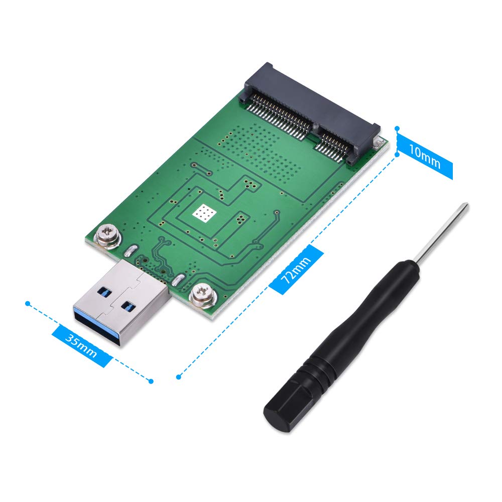 ELUTENG mSATA To USB Adapter Mini SATA Converter As Portable Flash Drive External Hard Drive Cable 3.0 - (No Required)