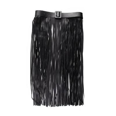 Ceinture élégante à franges pour les amoureuses de robes yuppies Écharpe de hanches unique à franges Ceinture de taille élégante noire Jupe enveloppante à franges
