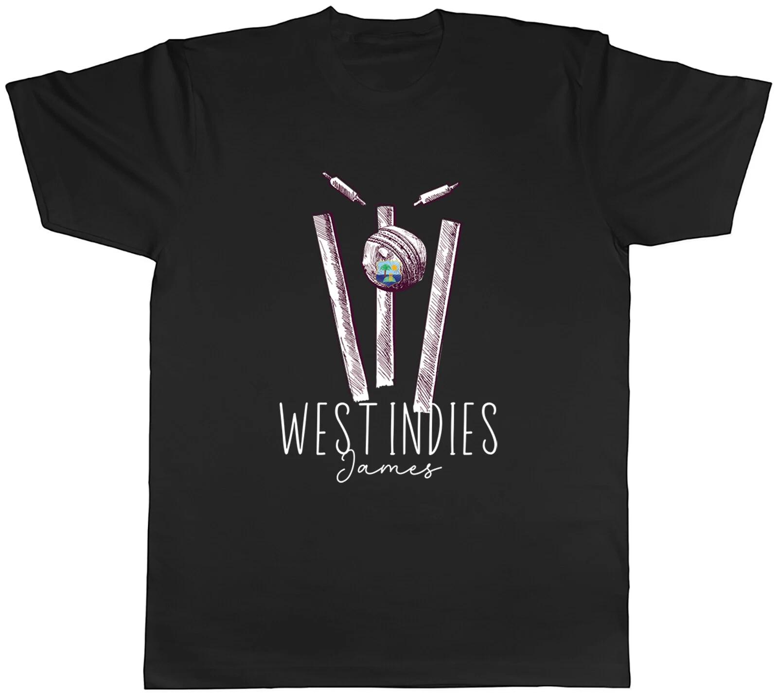 Personalised West Indies Cricket Mens T-Shirt Retro Ball Wicket Stumps Fans Tee XXXXL