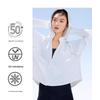 Anta City Outdoor Series Solid Color Moisture Wicking Ice Feel Hooded Jacket Women Jacket Snow-White 962227732-4