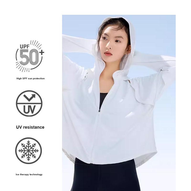 Anta City Outdoor Series Solid Color Moisture Wicking Ice Feel Hooded Jacket Women Jacket Snow-White 962227732-4