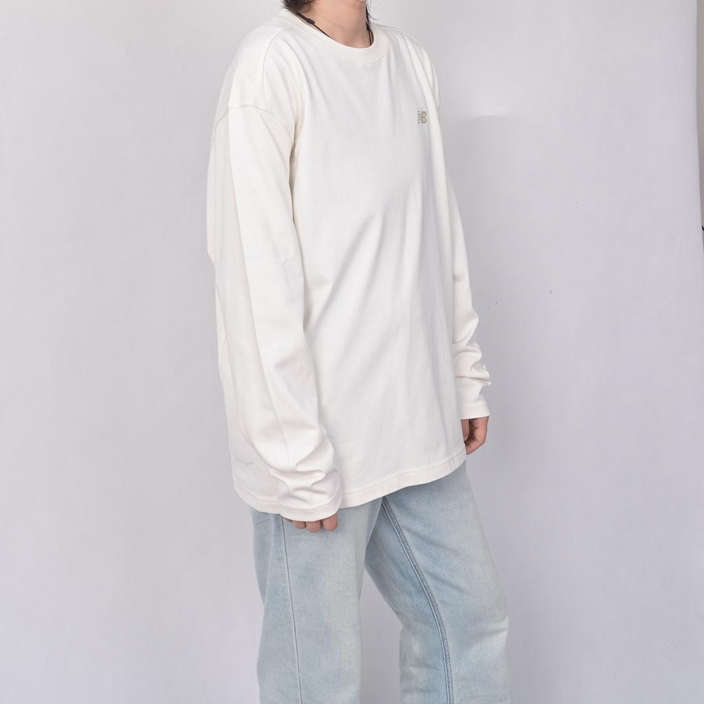New Balance T Shirts Men's Ivory White Crew Neck Moderate NDF33221-IV