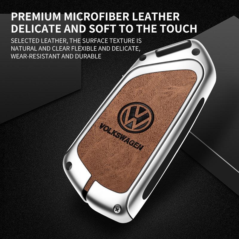 2026 Hot For VW VOLKSWAGEN Zinc Alloy Leather Car Smart Remote Key Fob Case Cover Protector Shell For VW Volkswagen Golf 8 MK8 L