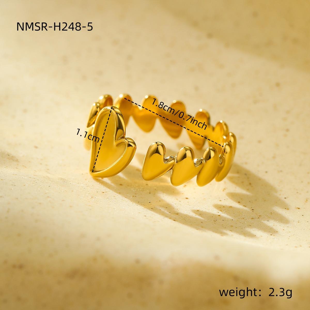 GEMCHIC Women s Stainless Steel Heart Ring - Trendy Love Heart Titanium Steel Band Jewelry