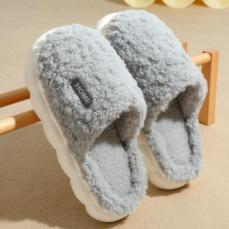 Household Cotton Slippers Women's Season Cute Thick Bottom Home Ladies Plush Slippers Day Warm Cotton Mop