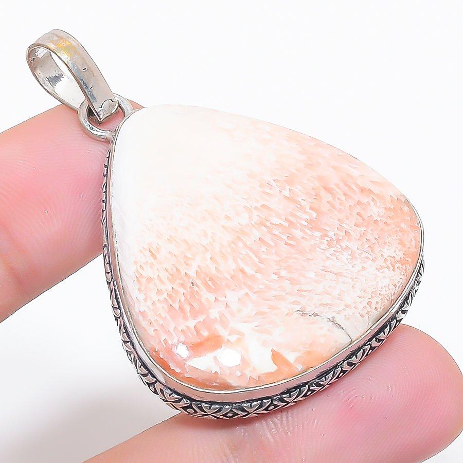 

Natural Scolecite Gemstone 925 Sterling Silver Jewelry Pendant 2.01 O6N34