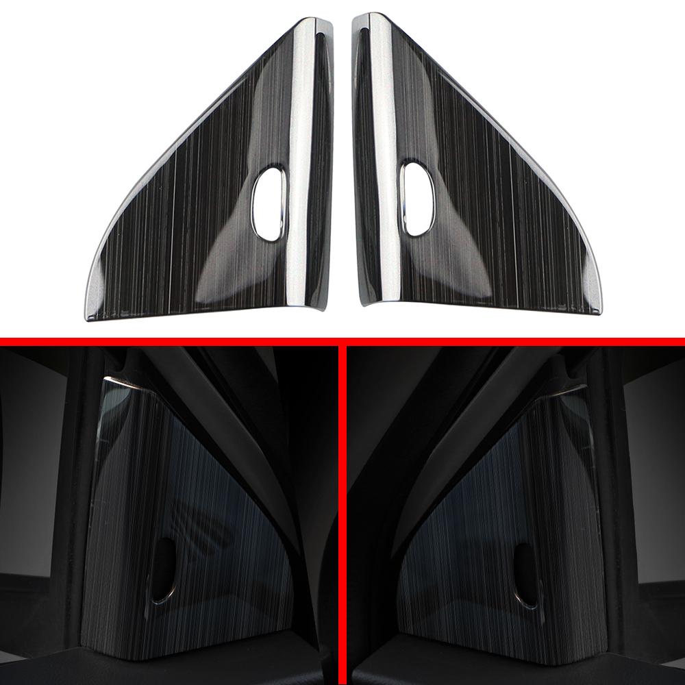 

Для Nissan Kicks 2017-2023 Накладка на переднюю стойку из нержавеющей стали, отделка кольца динамика, украшение, аксессуары для LHD чёрный