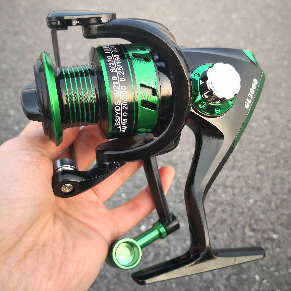 NEWEST Portable Spinning Reel 12BB Ball Bearings Spinning Fishing Reel 5.5:1 Right/Left Metal Spool Fishing Tackle Waterproof and Corrosion Resistant