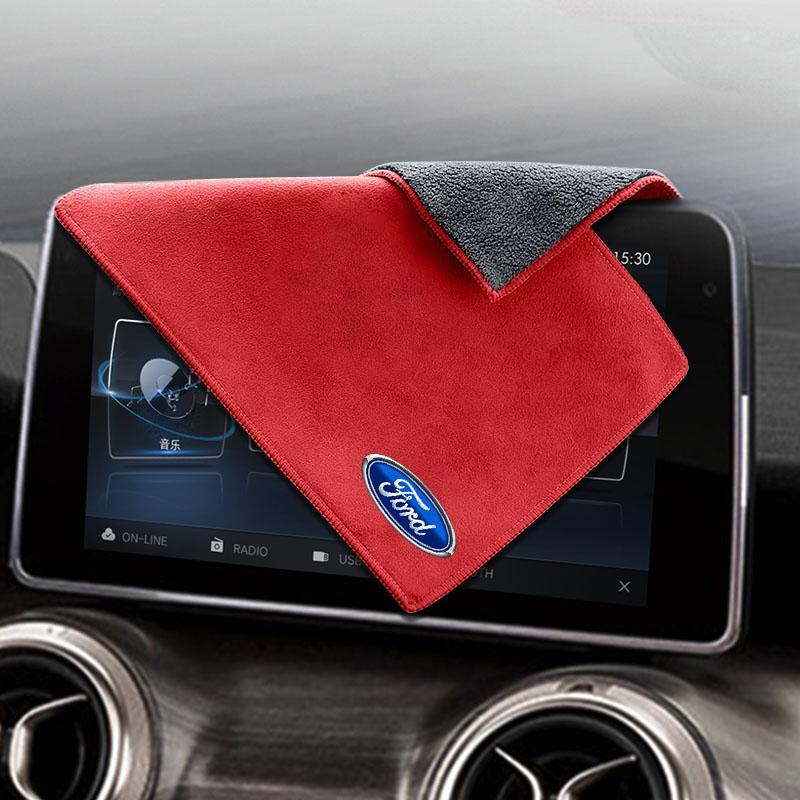 Prosop de Curățare Auto de Pluș Pânză de Uscare Absorbantă Fără Scame Instrumente Auto pentru Ford Fiesta Ranger Focus Kuga Mustang S-MAX Transit Mondeo Esco