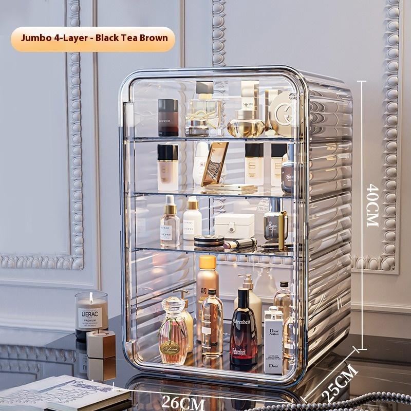 Cosmetics Storage Box Light Luxury Dust Box Dresser Perfume Skin Care Products Powder Mask Large Capacity Storage Shelf
