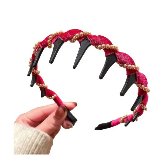 Women Headband Sparkling Rhinestones Decor Anti-slip Teeth Hair Hoop Versatile