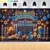 Judaism Happy Hanukkah Background Jewish Jesus Candlestick Party Candles Kwanzaa Bread Decor Photography Backdrop IS-04