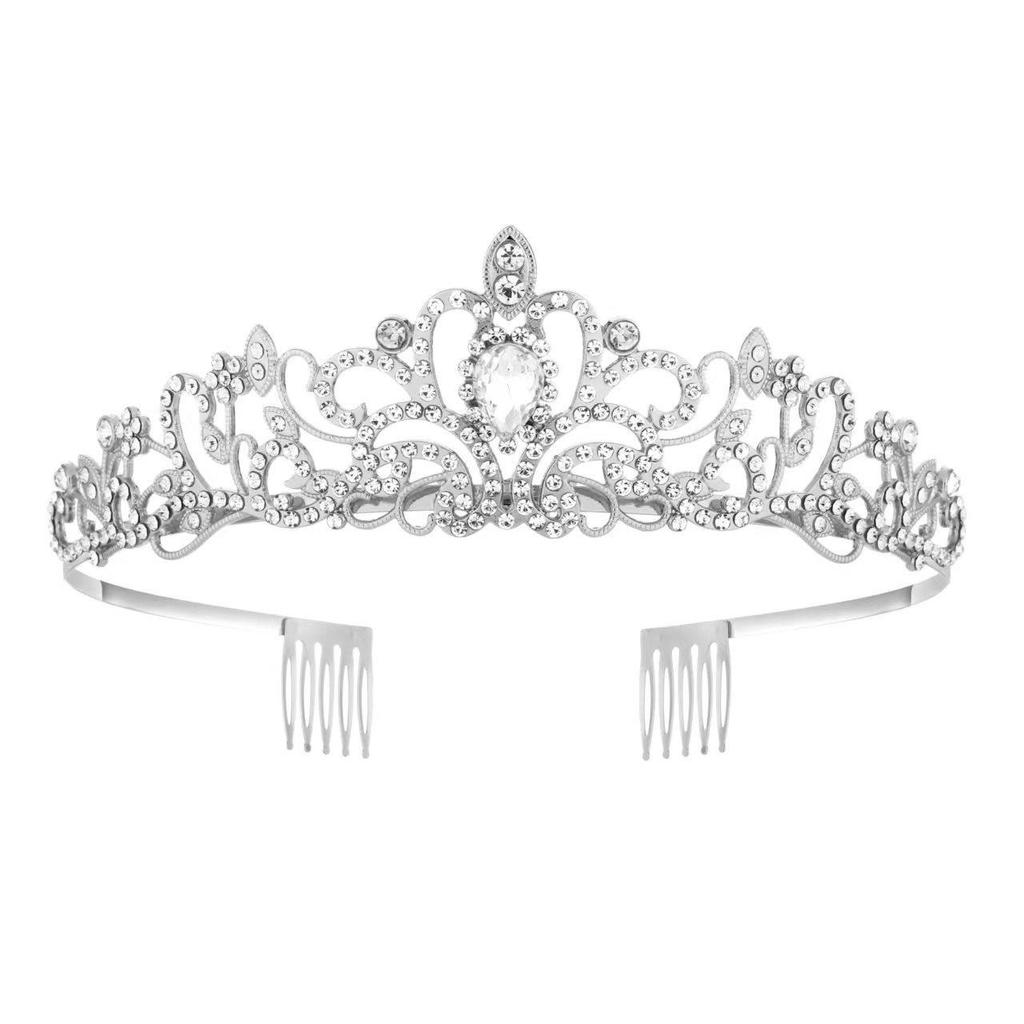 Crystal Bride Crown Headpiece: European & American Wedding, Birthday, Photo Studio Hair Accessory