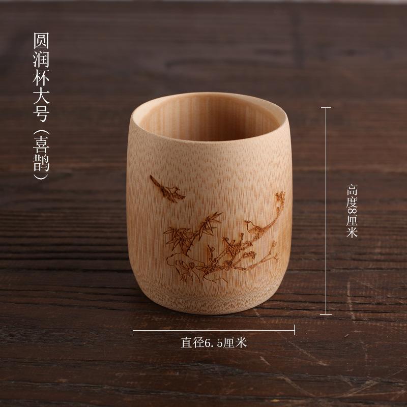 Chinese retro bamboo Natural Bamboo Drinking Cup Beer Juice Mug Cup Wooden TeaCup carbonization Sake Cups Bamboo Arts and Crafts