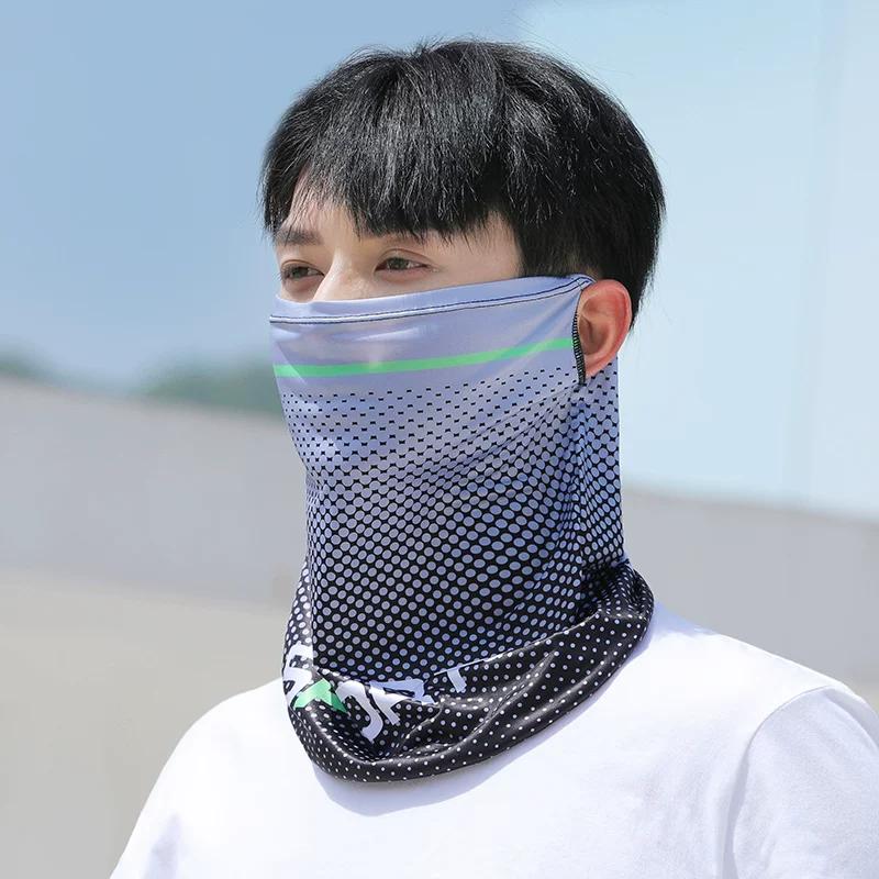 Ear Veil Men's Summer Sun Protection Headscarf Riding Neck Guard Bandana Outdoor Fishing Scarf Driving Ice Silk Mask