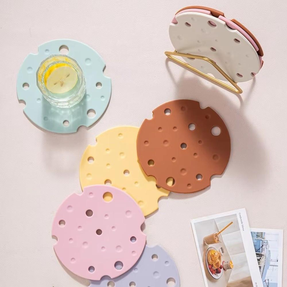 Silicone Coaster Mat Cheese Shape Heat Resistant Mat Cute Cup Mat Table Protection