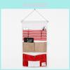 Creative Multipocket Wall Hanging Organizer With Cotton Linen Fabric For Bedroom Storage