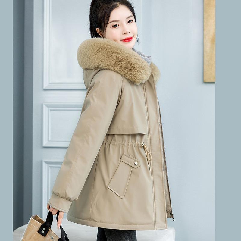 Women's New Loose Big Fur Collar Women's Plush Thickened Coat In Winter