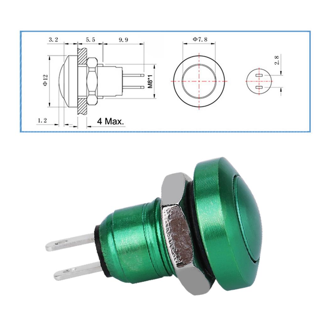 1A 24V 8mm   Waterproof Car Momentary Push Button Power   Zinc Alu um Alloy