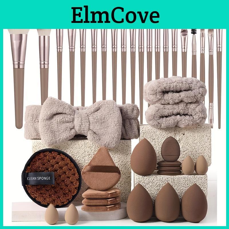 Makeup Set 40pcs Professional Tools Makeup Brush Sponge Puff Headband Facial Cleaning Accessories