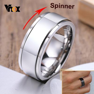 Vnox Rotatable Spinner Ring For Men Women,6/8mm Solid Glossy Matte Wedding Band,Basic Simple Casual Classic Retro Fraternal Ring