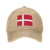 Custom Punk Unisex Cotton Flag Of Denmark Baseball Cap Adult Adjustable Dad Hat Unisex Women Sports