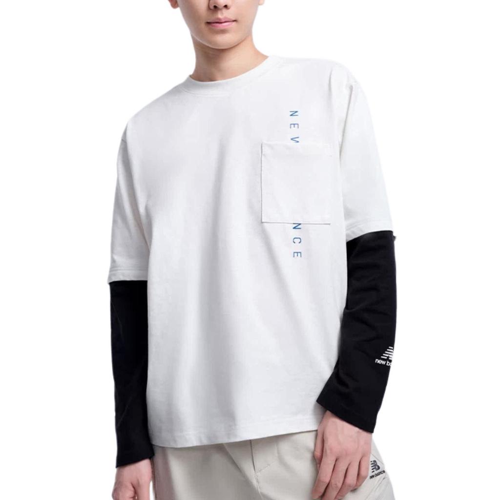 New Balance T Shirt Men's White Black AMT23306-PAY