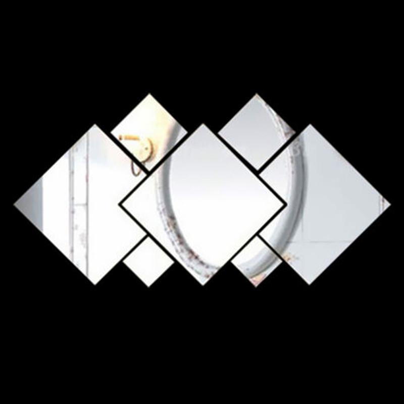 Diamond Mirror Wall Decor Romantic Home Mirror Hallway Living Room Sticker