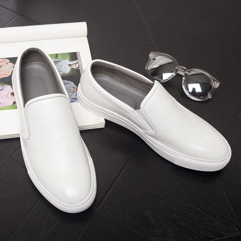 High Quality Men Genuine Leather Shoes Fashion Concise Cool Slip-On Loafers Men Leather Luxury Shoes For Men Zapatos De Hombre