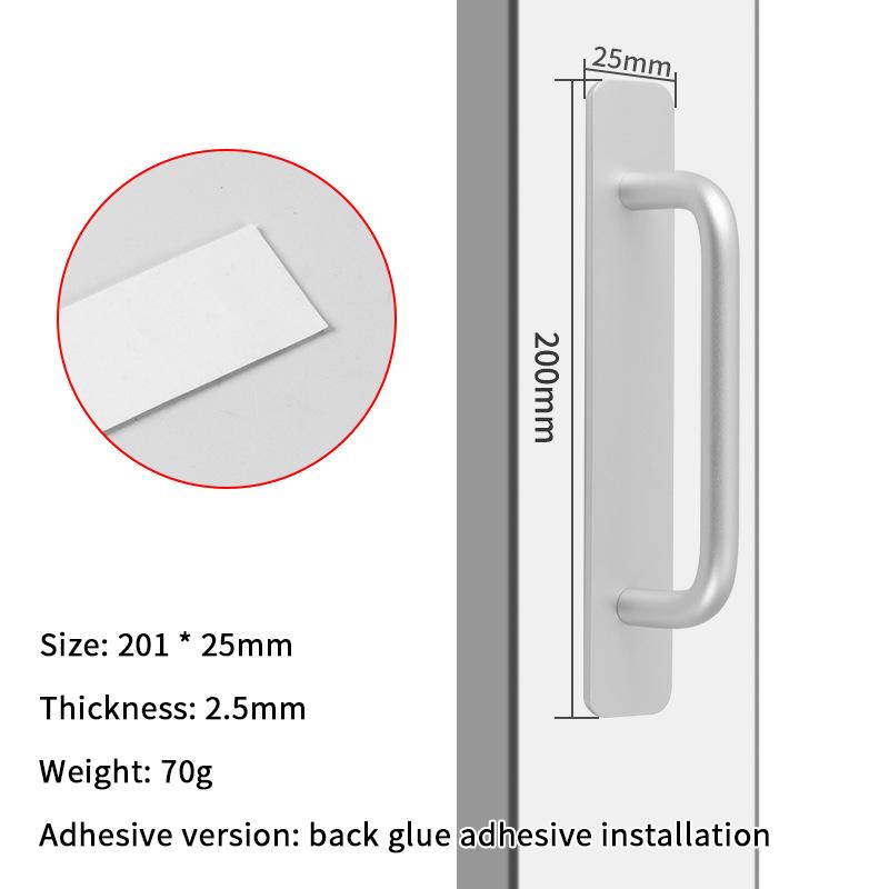1Pc Self-Stick Aluminum Cabinet Drawer Handles - No Drilling Adhesive Door Pulls, Instant Mount for Kitchen Bathroom Accessory
