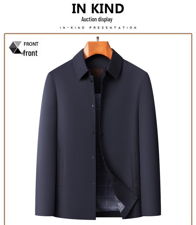 Men's Seamless Jacket for Autumn/Winter 2025: High-End Business Casual Outerwear for Middle-Aged and Elderly.