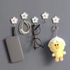 3Pcs Plastic Key Holder Wall-Mounted Wall Hangers Creative Cute Flower Utility Hooks  Bathroom