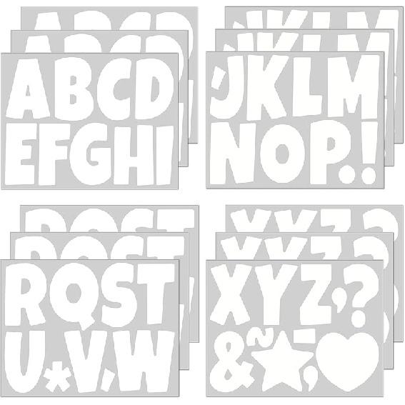 117 Pcs Bulletin Board Letters Large Letter Stickers 4 Inch Self Adhesive Vinyl Waterproof Alphabet Stickers for Poster Board Letters Mailbox