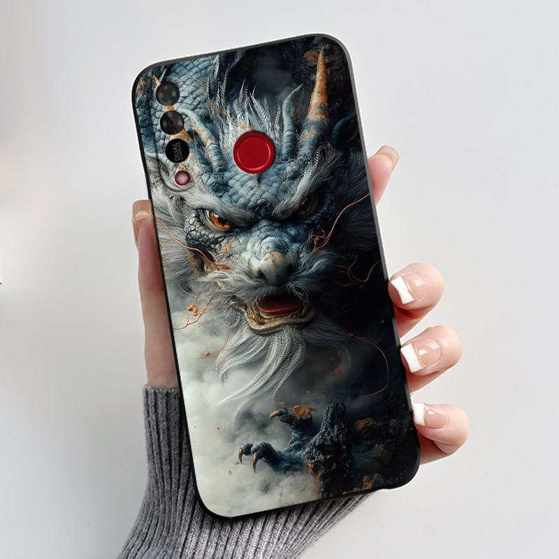 Phone Case For Itel S15/S15 Pro Candy Color Jelly Soft Shockproof Black Cover Trendy Style Painted Pattern Casing